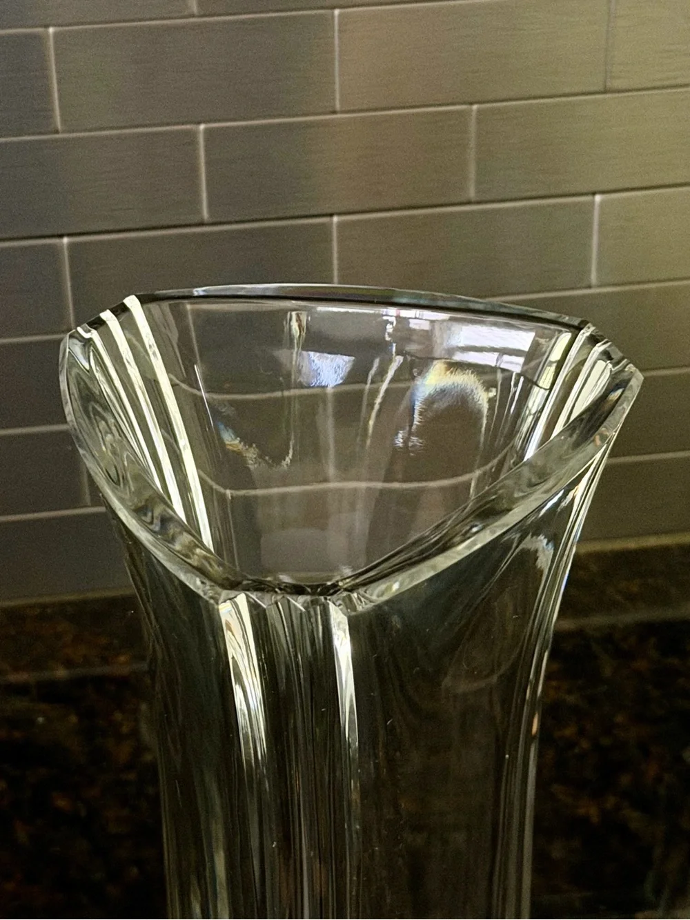 Baccarat 9.75” Crystal Triangular Vase | Made in France